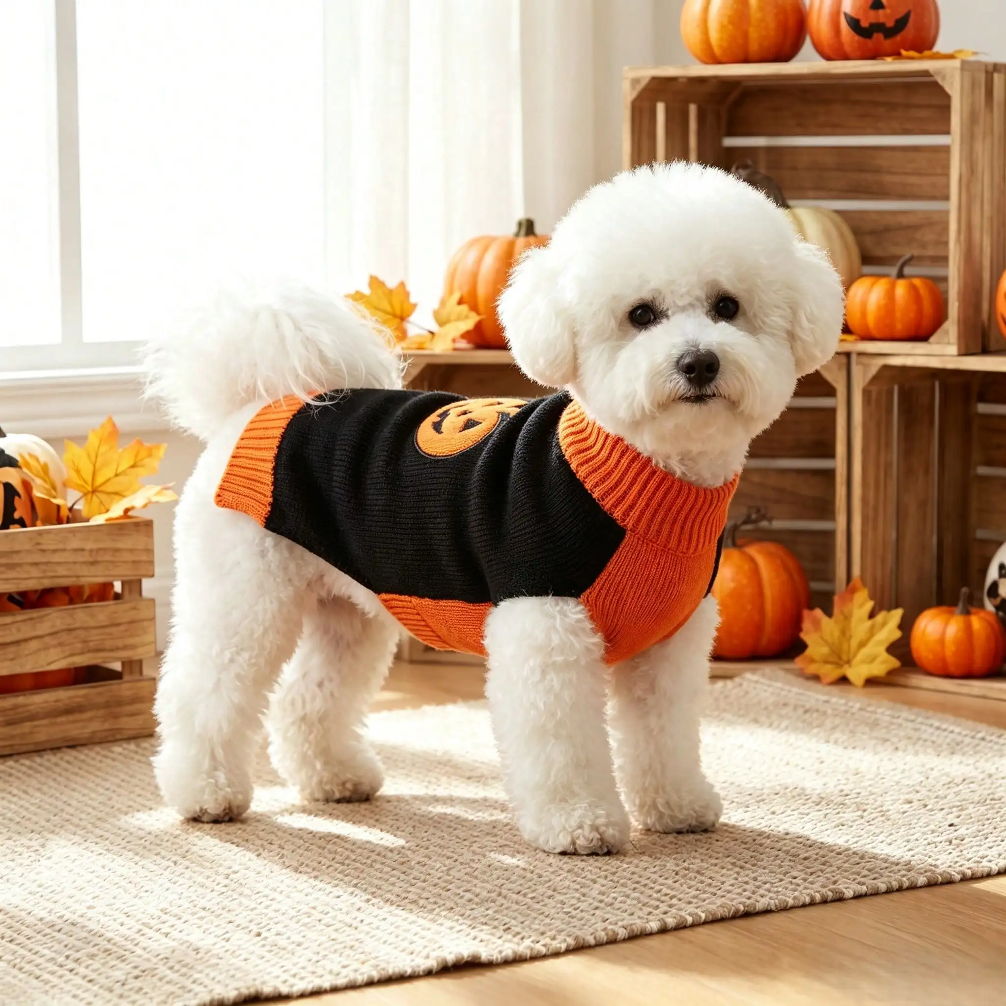 Jersey Halloween para perros y gatos con diseño de calabaza - imagen 5