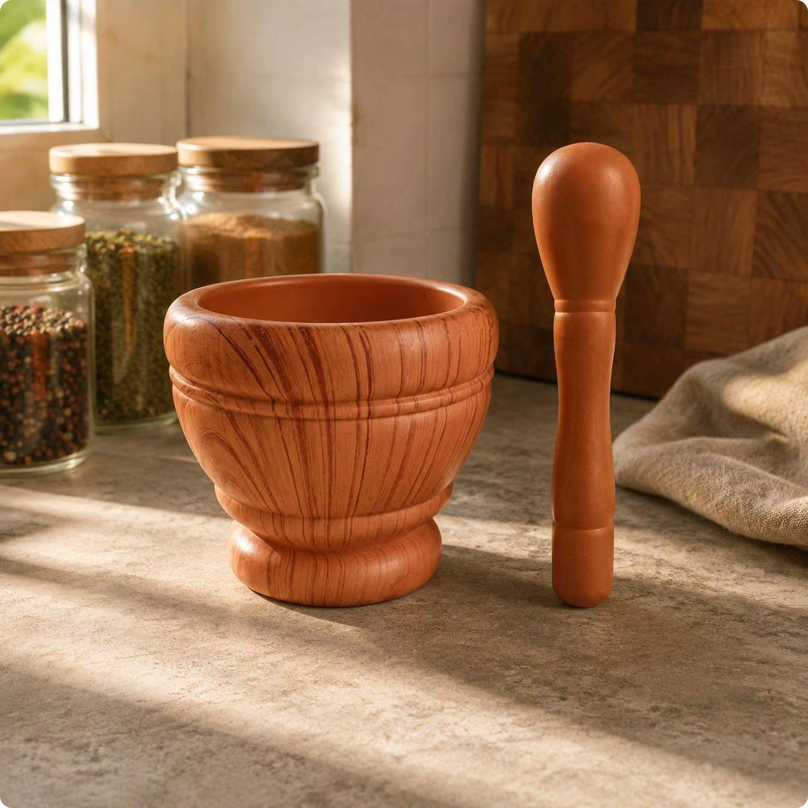 Prensa de Ajo y Mortero Manual – Set de Cocina Casera