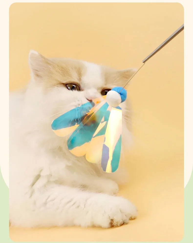 Juguete interactivo de plumas para gatos con muelle y campana