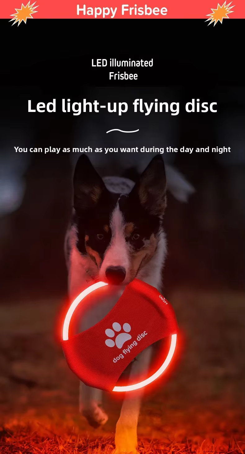 Disco volador luminoso para perros