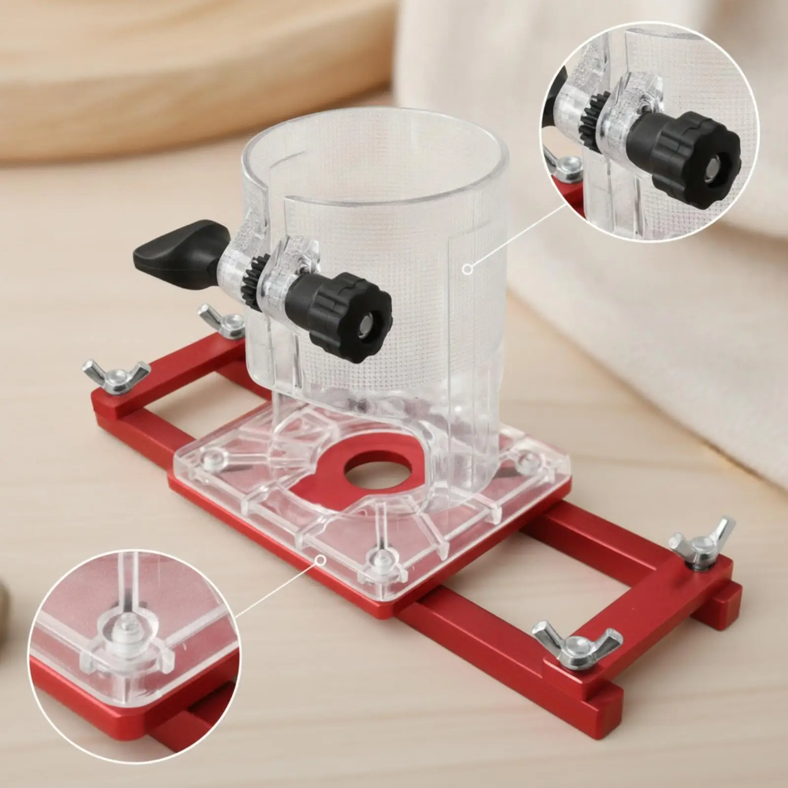 Guía de ranurado para router – soporte transparente para carpinteros - imagen 3