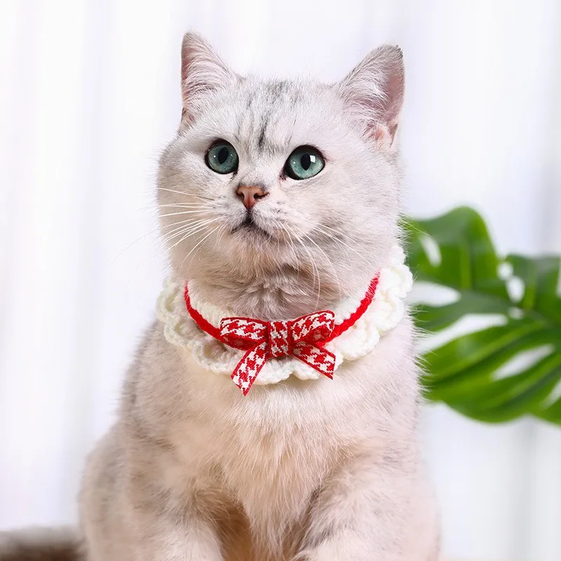 Collar decorativo tejido a mano para mascota