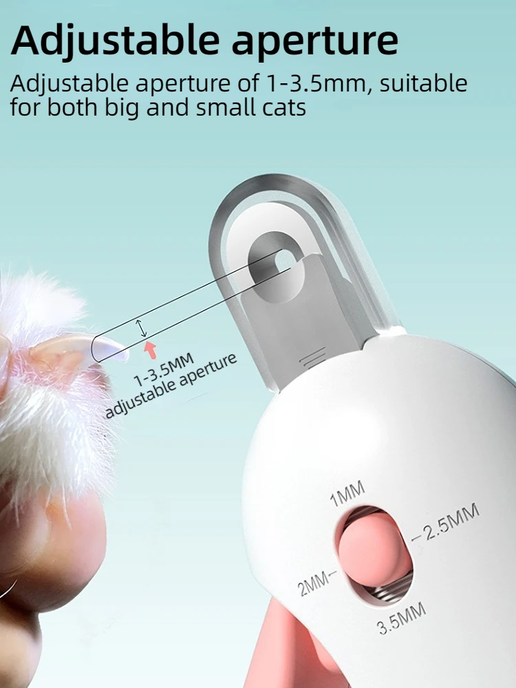 Apertura ajustable de 1-3,5 mm para diferentes tamaños de mascotas