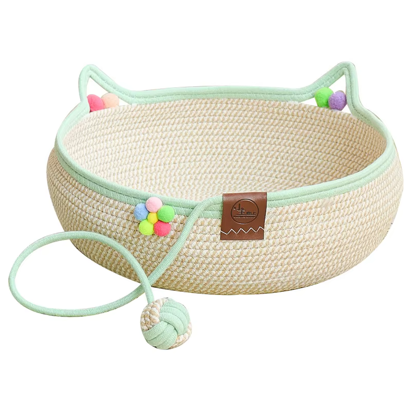 Cama nido de ratán para gatos con rascador integrado - imagen 3