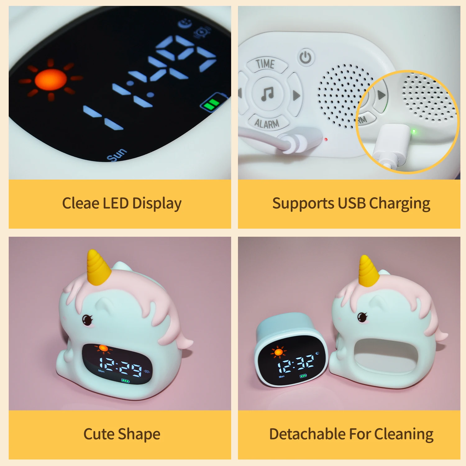 Reloj despertador táctil LED con luz nocturna para dormir - imagen 4