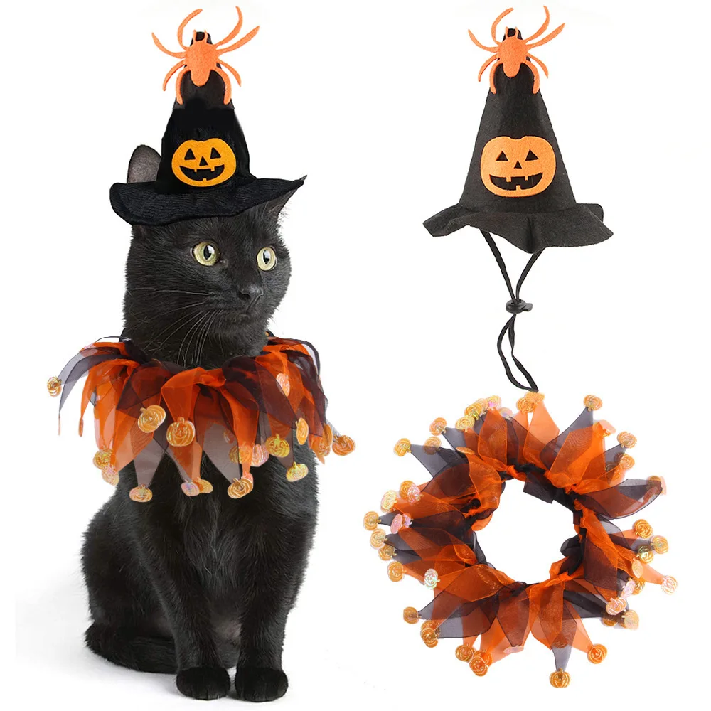 Disfraz Halloween Gato – Conjunto Capa, Sombrero y Bufanda con Calavera - imagen 3