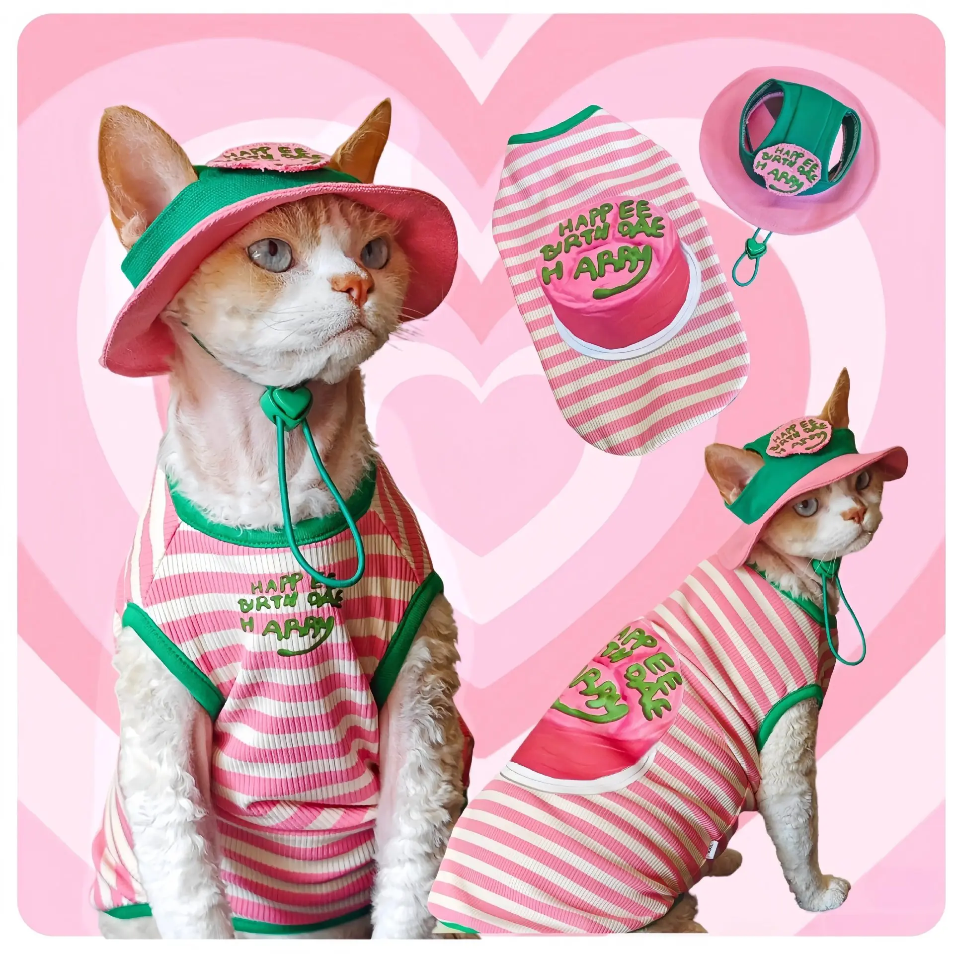 Camiseta de verano para mascotas con diseño pastel