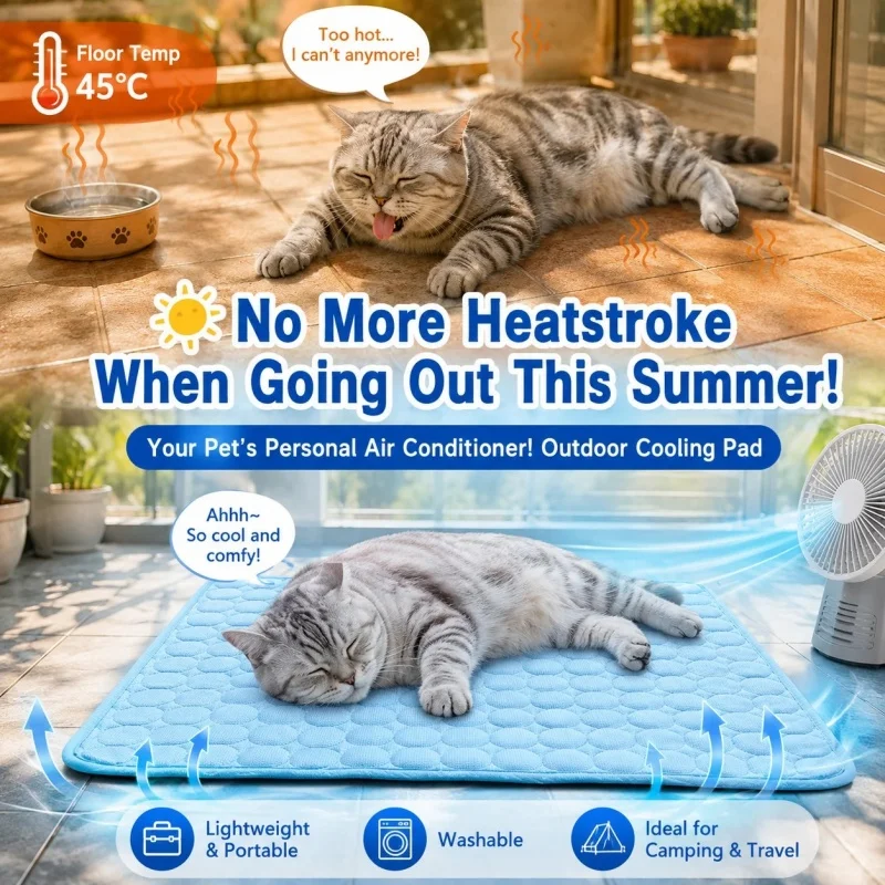 Alfombra refrescante lavable para perros y gatos – Colchoneta fría de verano - imagen 4