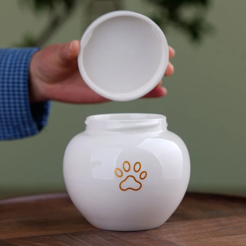 Urna funeraria sellada para cenizas de gato y perro, cerámica - imagen 5