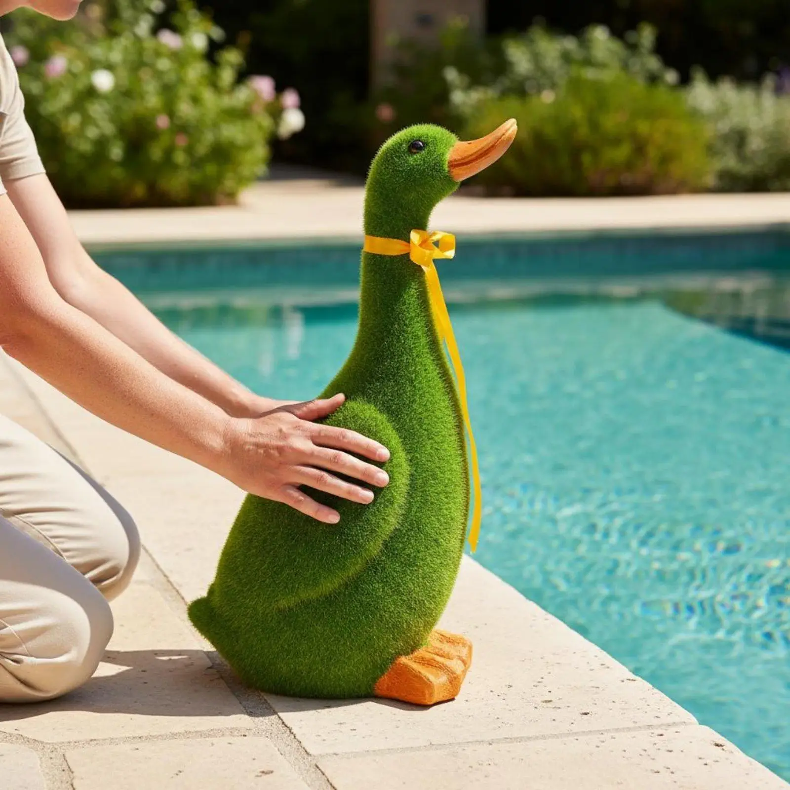 Estatua de Pato de Resina para Jardín – Decoración de Estanque y Balcón - imagen 5