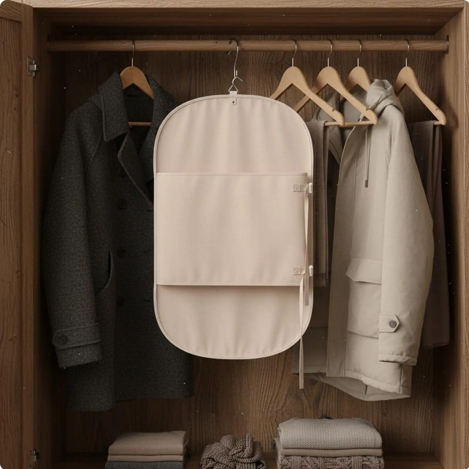 Organizador Colgante Ajustable para Ropa y Chaquetas – Panel de Compresión para Armario - imagen 4