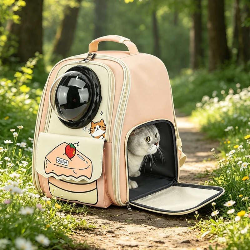 Mochila transportadora tipo cápsula para gatos y perros pequeños - imagen 3