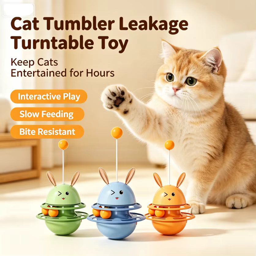 Juguete interactivo para gatos: dispensador de comida con bola y varita - imagen 3