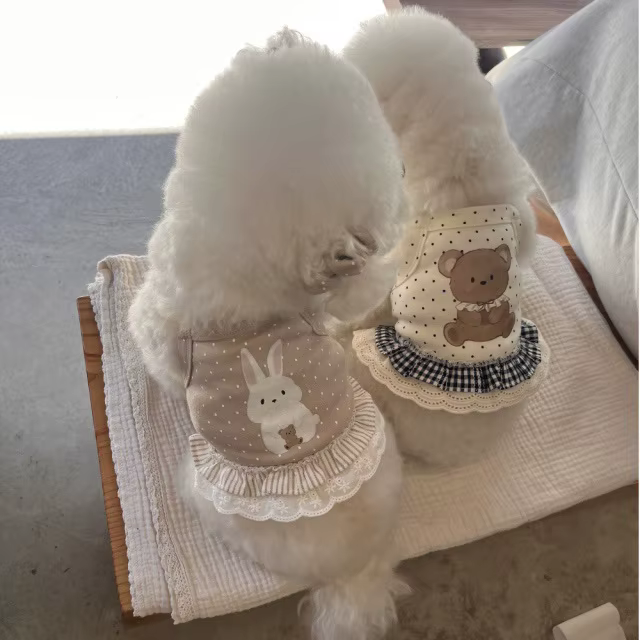 Vestido para mascotas estilo Ins, ropa fina y transpirable tipo camiseta sin mangas para perros pequeños, cachorros, gatos Teddy, atuendo sin mangas para perros
