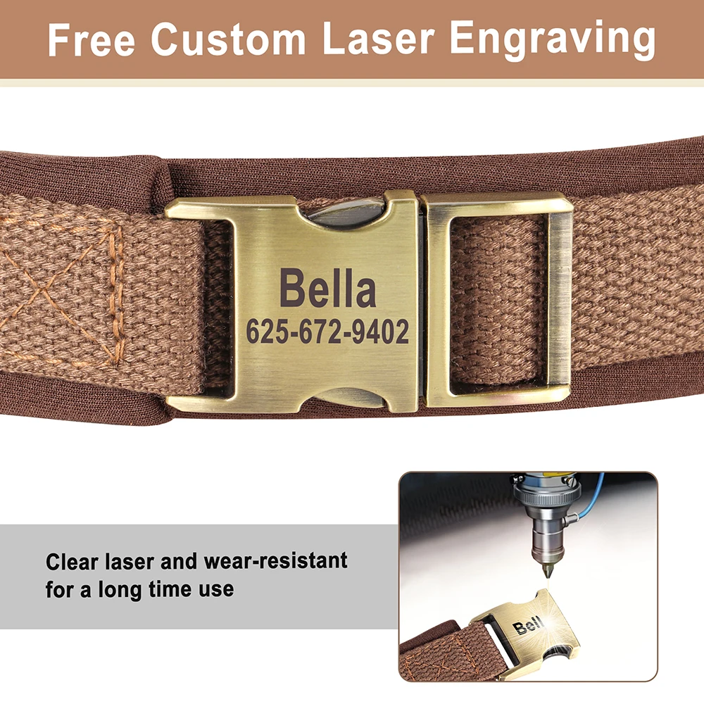 Collar nailon personalizado perro ajustable con identificación grabada - imagen 5