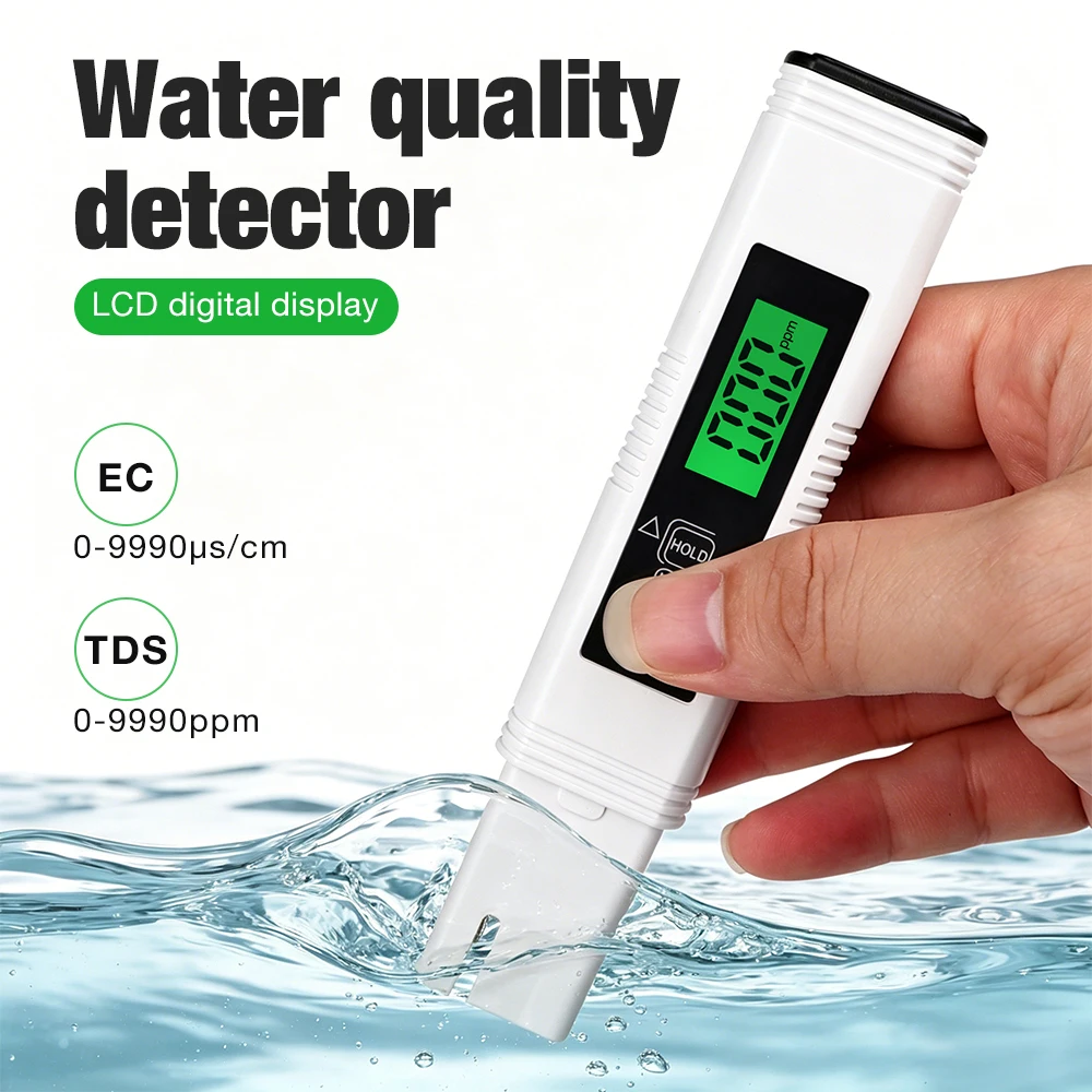 Medidor de calidad de agua JUANJUAN encendido con pantalla LCD