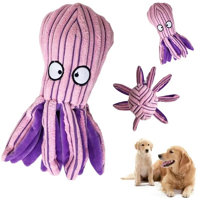 Juguete de peluche pulpo para perro