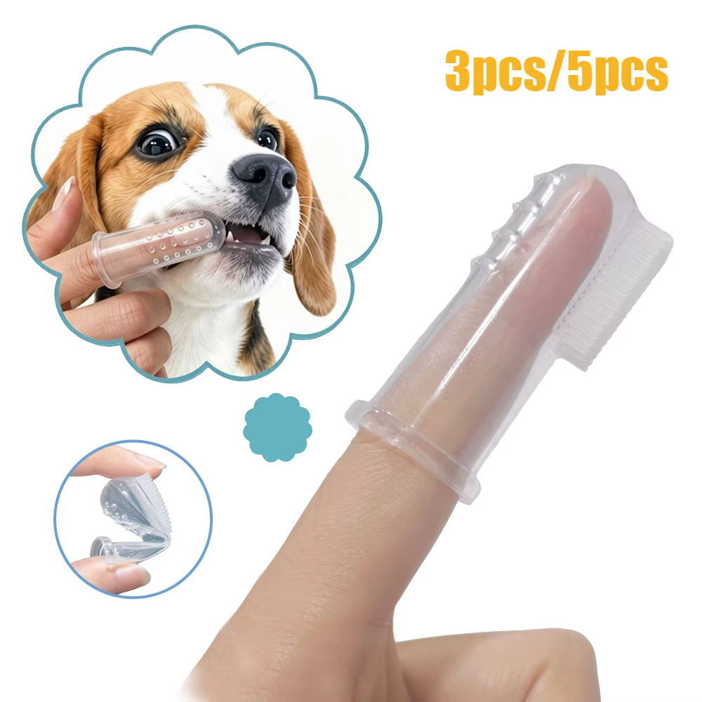 Cepillo de dientes de silicona para perros y gatos: sarro y mal aliento - imagen 4