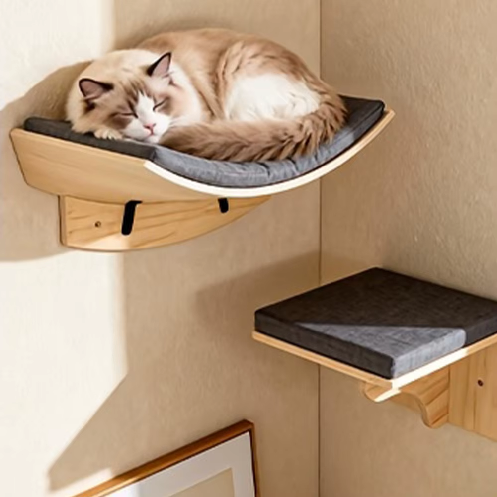 Estante escalera de pared con hamaca y sisal para gatos - imagen 4