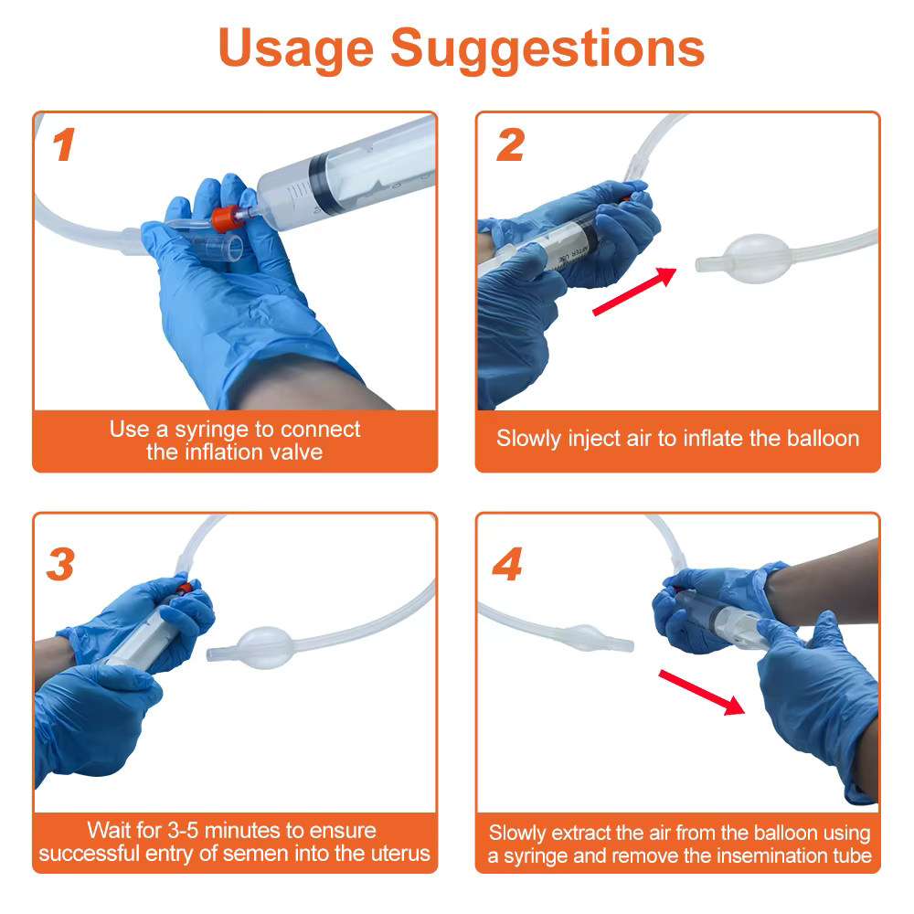 Catéter inseminación equina silicona, tubo 36Fr y saco veterinario - imagen 4