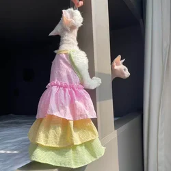 Ropa de verano para gatos Sphynx y Devon Rex: vestido algodón
