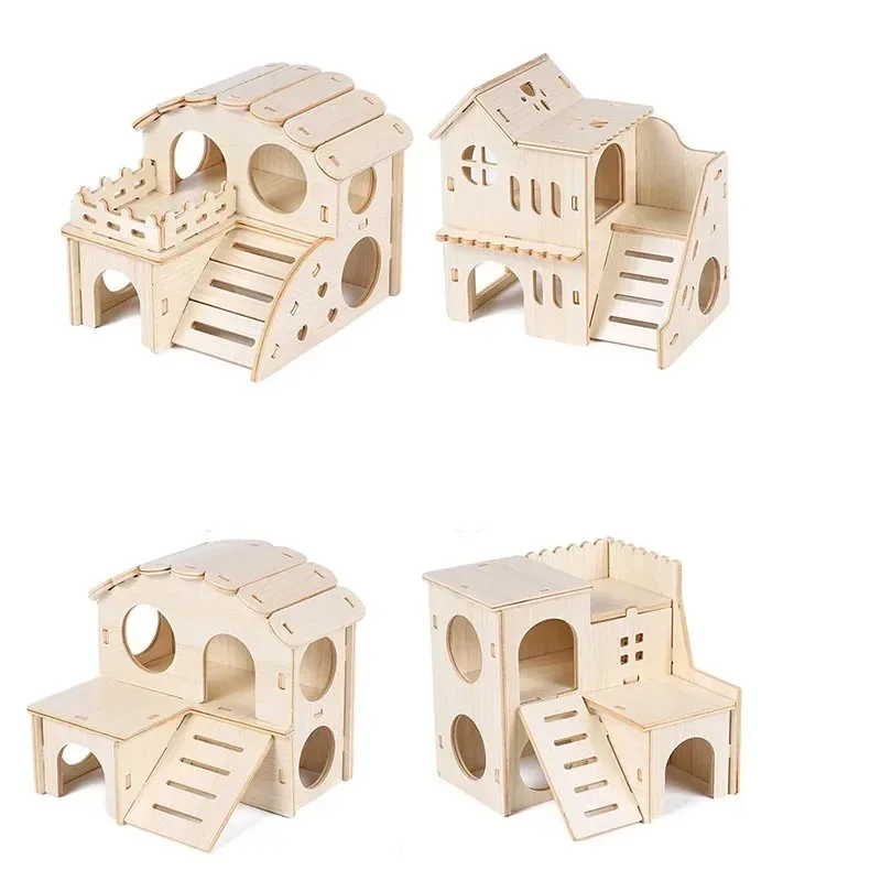 Casa de madera maciza con techo inclinado