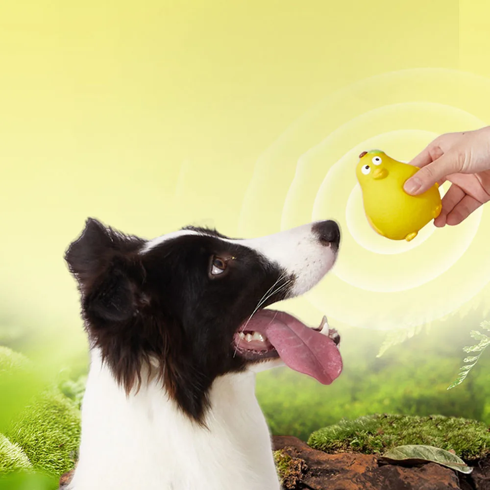 Pato amarillo chirriante para perros