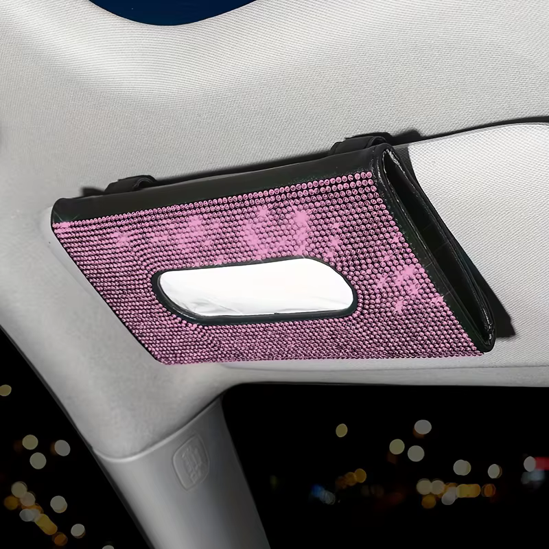 Caja de pañuelos brillante para respaldo de asiento - vista completa