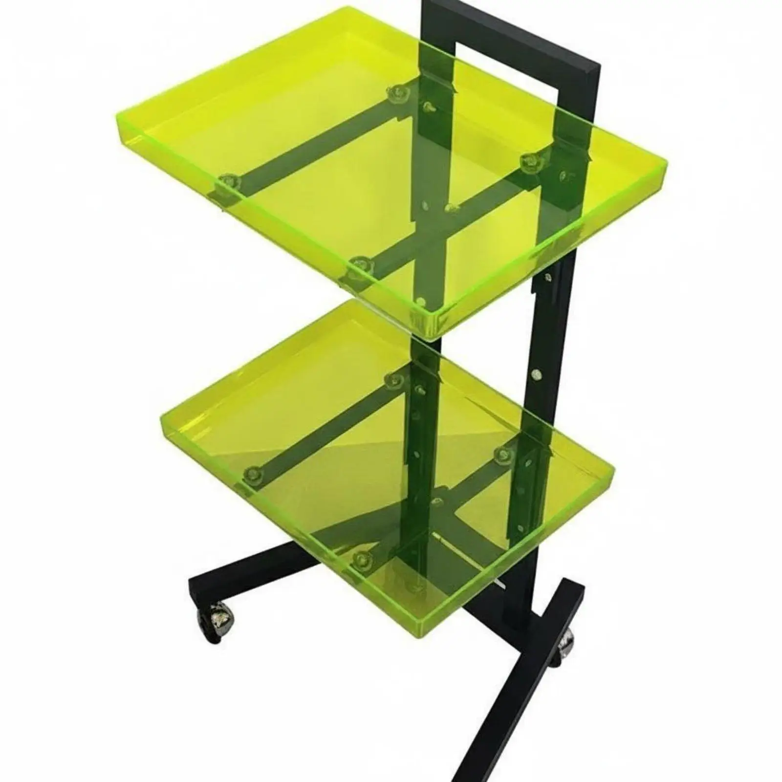 Carrito de Acero Plegable para Salón, Spa y Barbería con 2 Bandejas - imagen 4