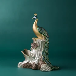 Soporte para botellas con pavo real decorativo para comedor