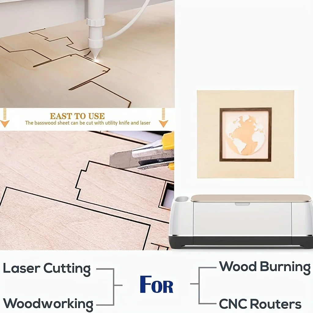 Piezas de madera para manualidades: paneles cuadrados lisos - imagen 5