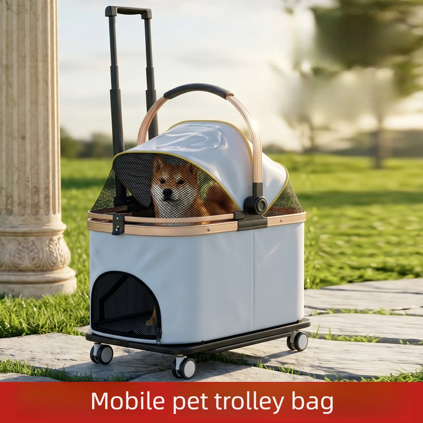 Carrito plegable aluminio para perros y gatos – Gran capacidad - imagen 3