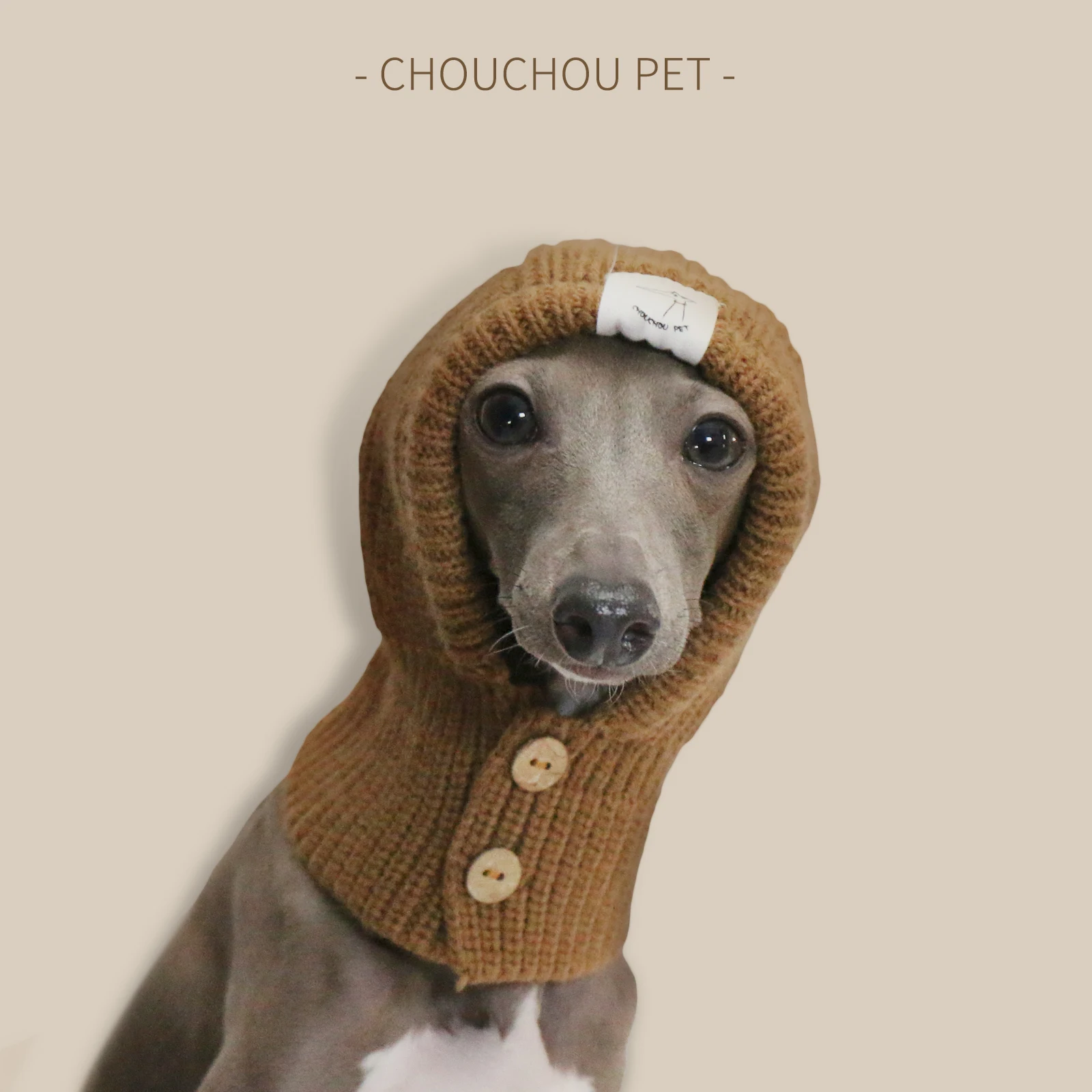 Gorro para cachorro con botón detalle