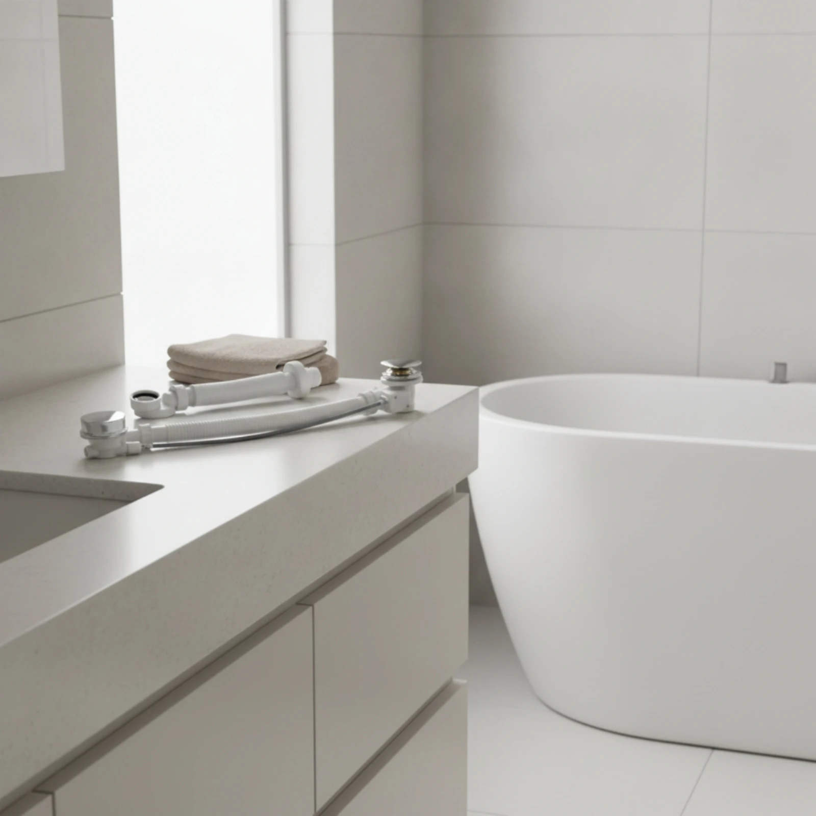 Válvula de desagüe para bañera con rebosadero y tapón giratorio - imagen 4