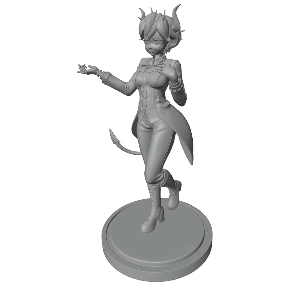 Figura de anime impresa en 3D sin montar y sin pintar, gris - imagen 5