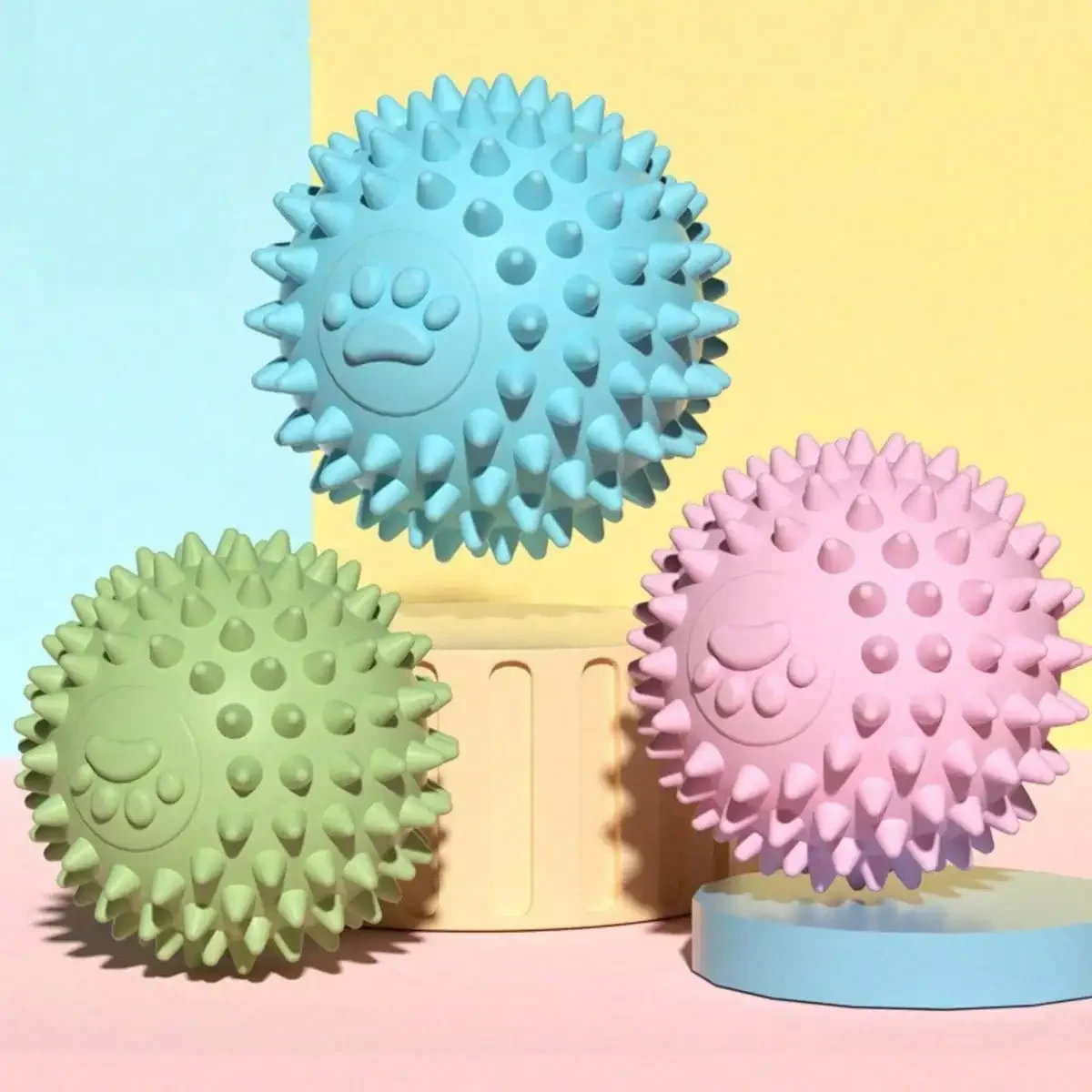 Juego de juguetes para masticar para perros: hueso con púas y pelota - imagen 2