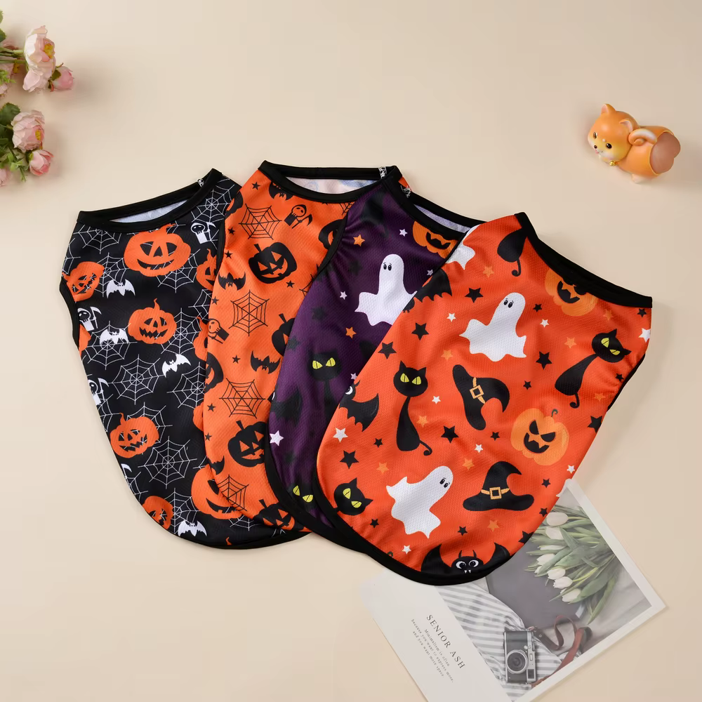 Disfraz de Halloween para perros y gatos: camiseta fantasma calabaza - imagen 2