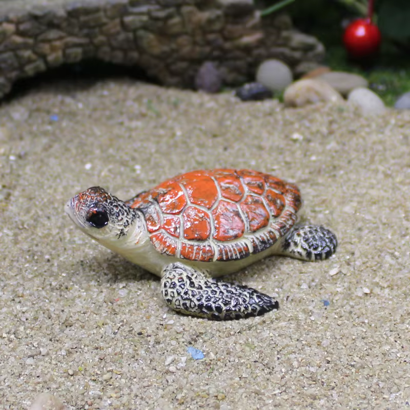 Figura mini de tortuga marina de resina para acuario y decoración - imagen 5