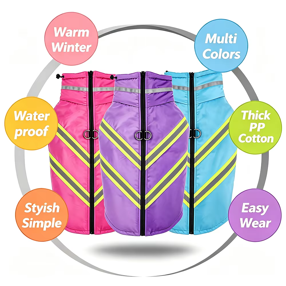 Chaqueta impermeable reflectante para perros pequeños y medianos – Invierno - imagen 3