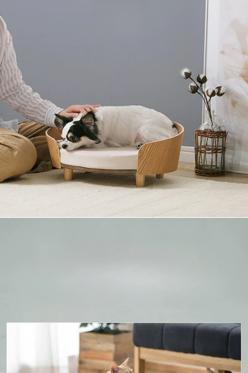 Cama elevada estilo sofá para interior