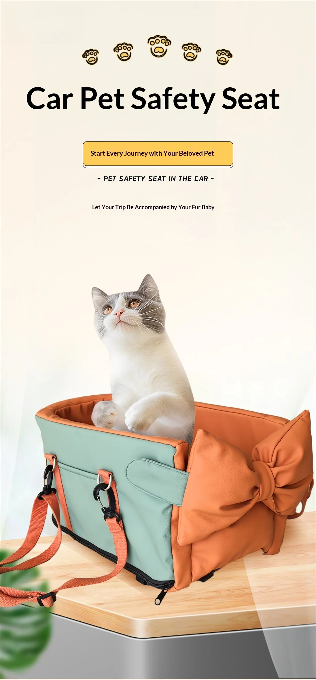 Transportín de cuero impermeable para mascotas
