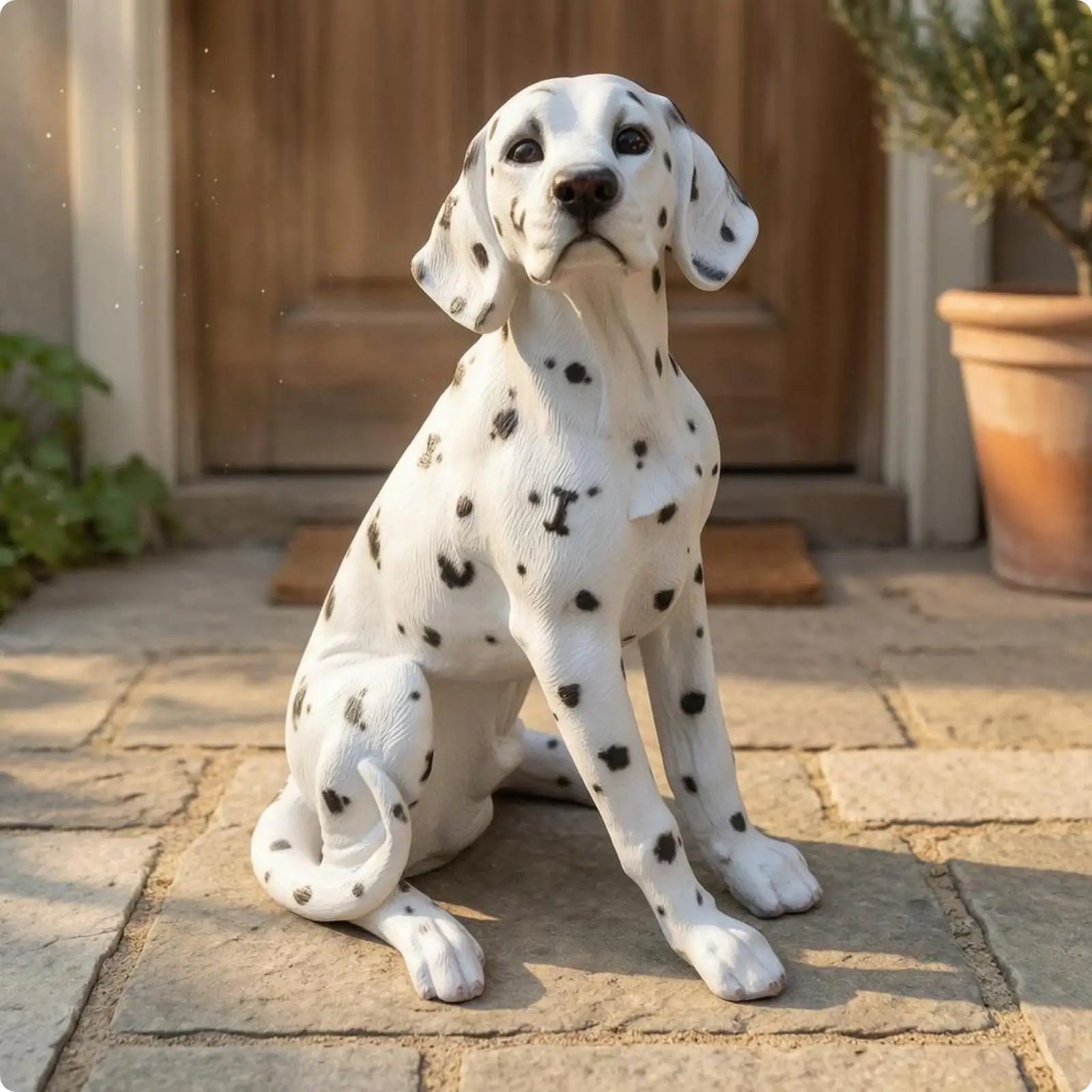 Estatua de Labrador sentado con pelo texturizado – Escultura decorativa para hogar - imagen 2