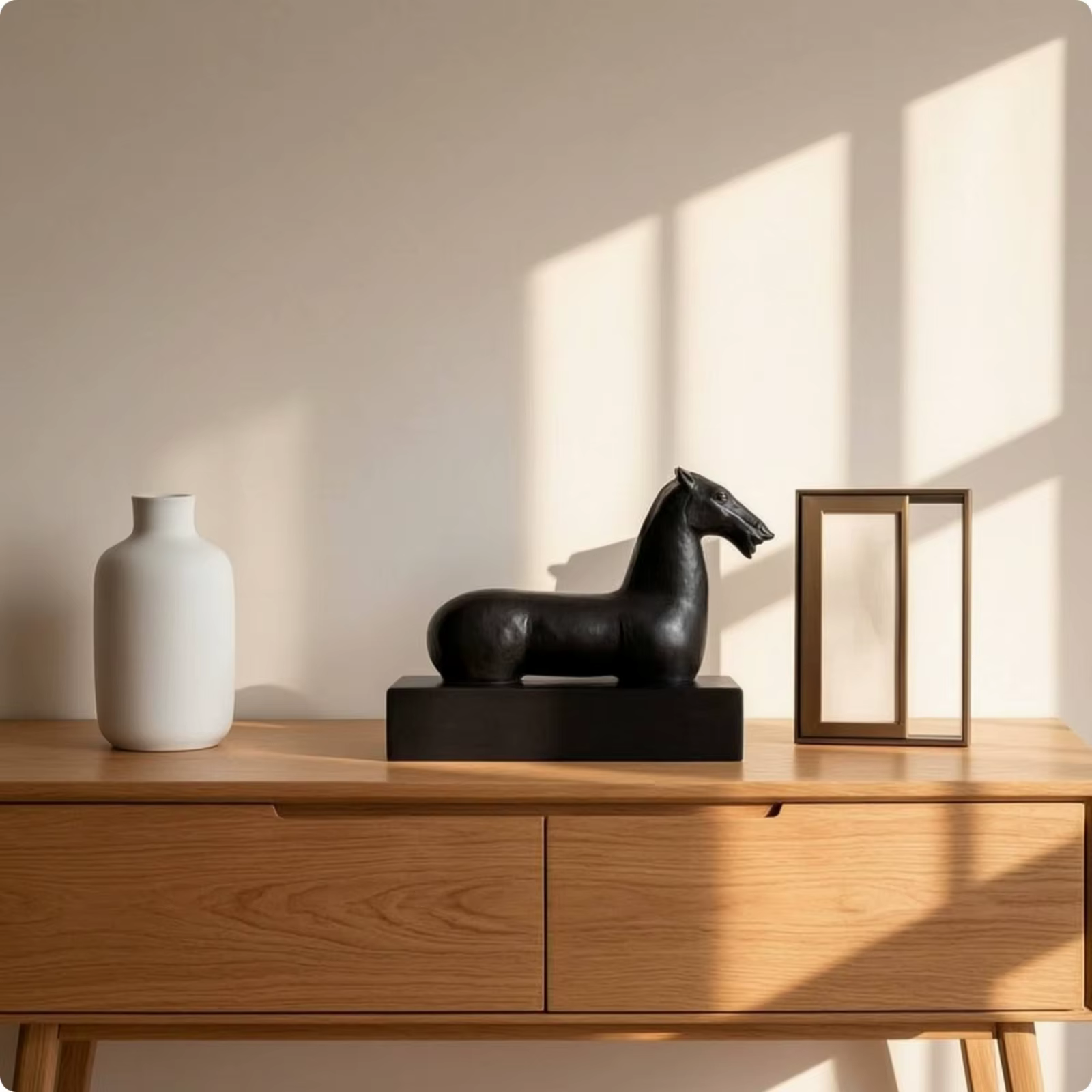 Figura de caballo minimalista brillante para gatos y perros de mesa - imagen 2