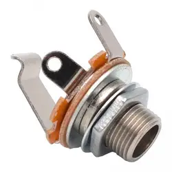 Conector Jack Mono 1/4" para Guitarra y Bajo – Repuesto Duradero con Tuerca