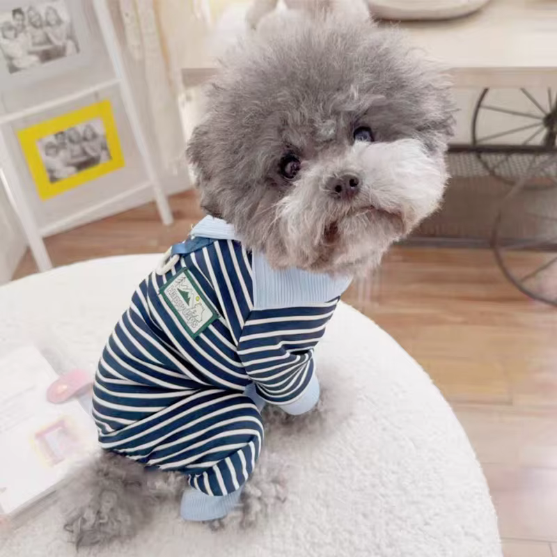 Mono de verano a rayas para perro Chihuahua – Pijama con anilla en D - imagen 3