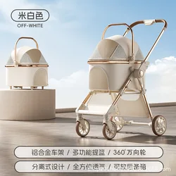 Carrito de paseo plegable para perros y gatos con cesta desmontable