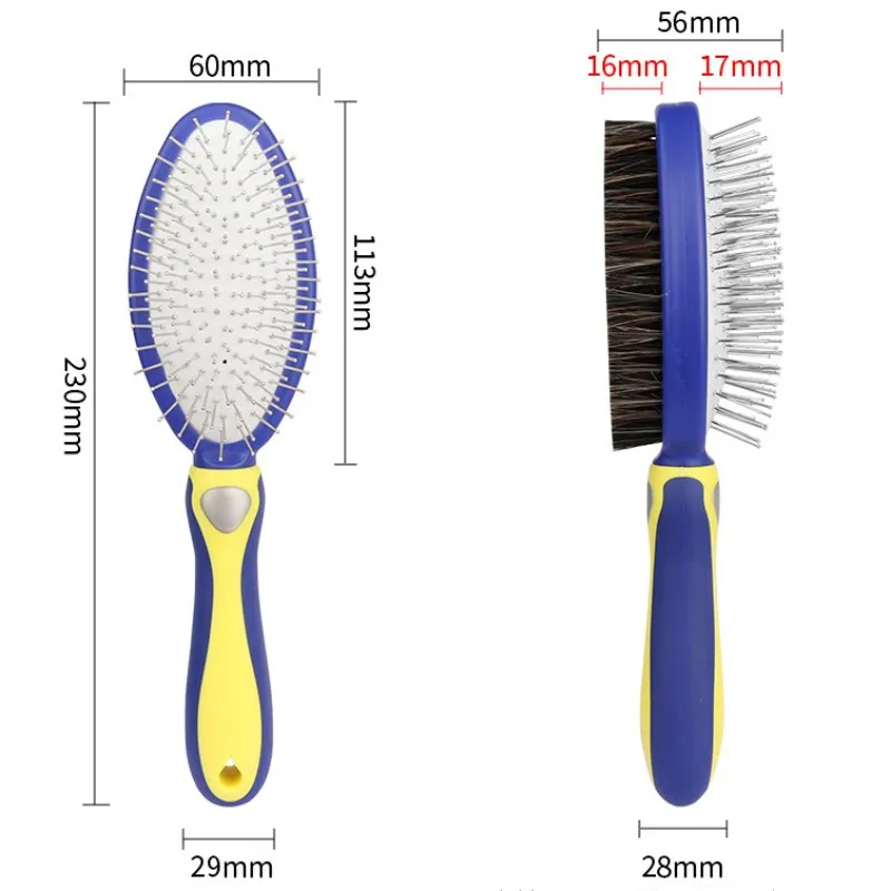 Peine de acero inoxidable con mango ergonómico para grooming