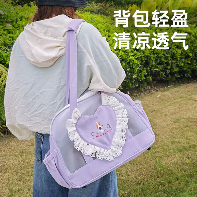 Bolso mochila transpirable para gatos y perros pequeños de viaje