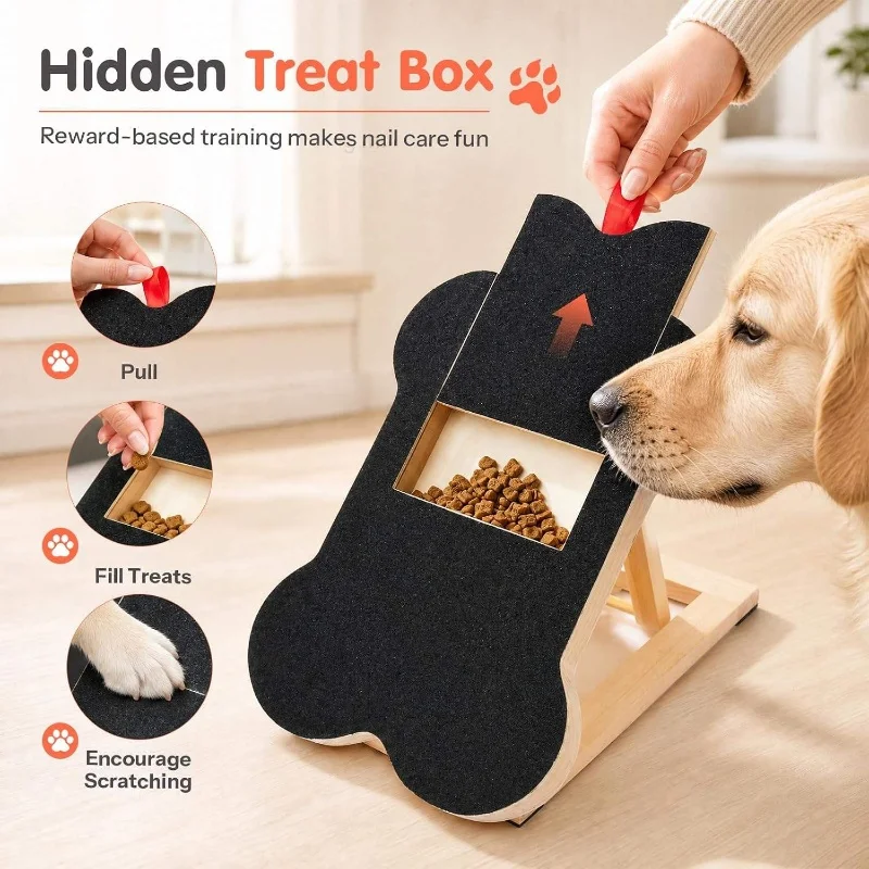 Rascador de madera para gatos con premio integrado y lima de uñas - imagen 5