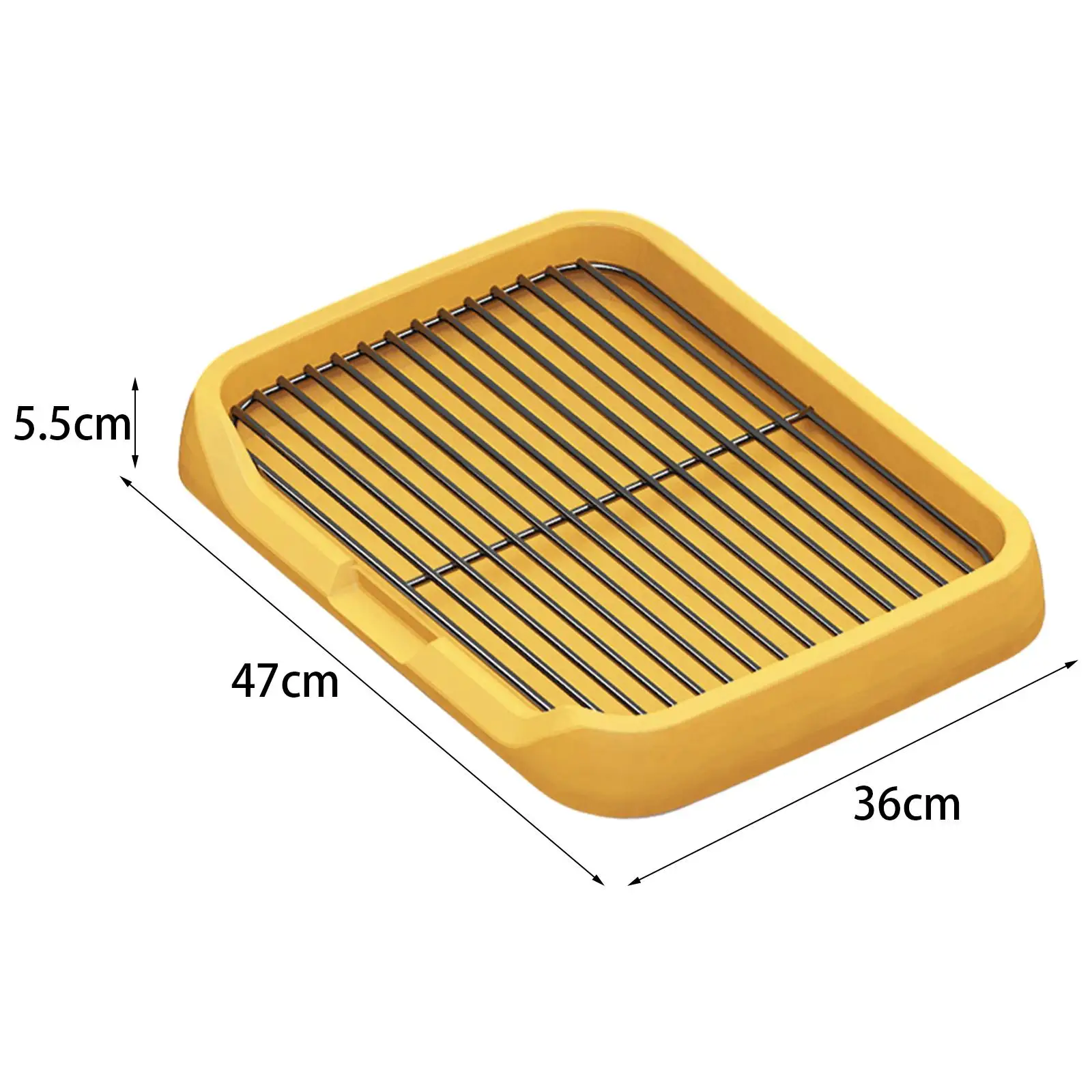 Vista frontal del inodoro desmontable para cachorros